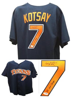 Mark Kotsay Signed Cal St Fullerton Jersey 95 CWS PSA